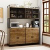 Famapy 63"W Brown Standard Baker's Rack with Storage Shelves Modern Pantry Cabinet - 3 of 4