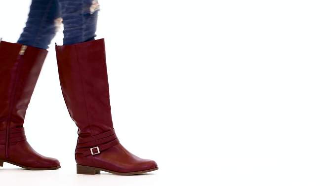 Journee Collection Womens Ivie Tru Comfort Foam Stacked Heel Riding Boots, 2 of 11, play video