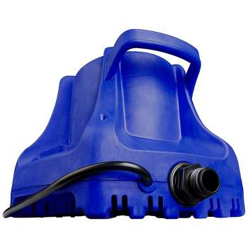Little Giant 14942691 Swimming Pool Cover Automatic Submersible Excess Water Pump with Carrying Handle and 25' Electrical Cord - Blue