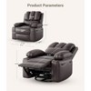 22'' Leather Recliner Chair for Adults, Overstuffed Manual Recliner Chair, Single Sofa with Cup Holder and Side Pockets,  for Living Rooms - 2 of 4