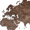 HomeRoots 47" X 79" Dark Brown Wood World Map Hanging Dimensional Sculpture - 3 of 4