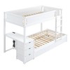 Merax Modern Twin-Over-Twin Bunk Bed with Built-In Desk, Trundle, Storage Drawers, and USB Ports - 3 of 4