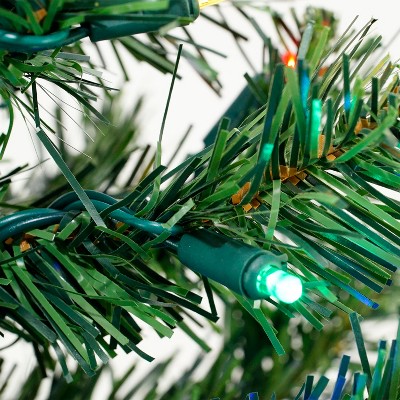 6' Pre-Lit Multicolor LED Pine Christmas Tree with Metal Stand
