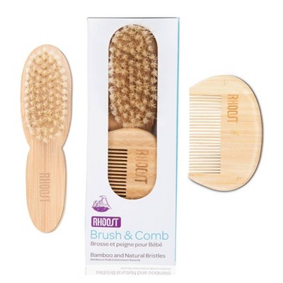 Rhoost Bamboo Hair Brush and Comb Set for Baby