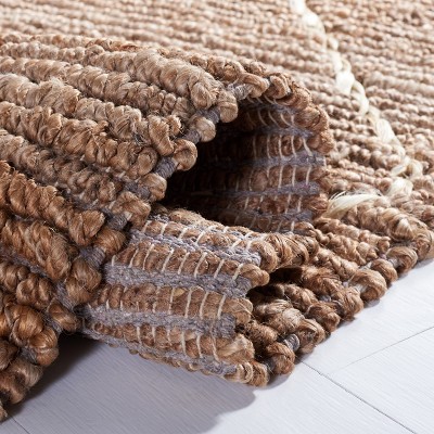 Ivory Geometric Handmade Jute Braided Rug - 2' 3" x 8'