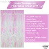 KatchOn, XtraLarge Foil Iridescent Backdrop Curtain - 3.2x8 Feet, Pack of 2 | Pink Tinsel Curtain Backdrop, Galentines Day Decorations - 4 of 4