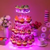 Four-Tier Acrylic Cupcake Stand, Large Cupcake Tray + LED String Lights Top Choice for Wedding & Birthday Party Decorations - 3 of 4