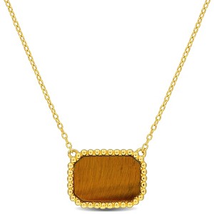 EVERLY JEWELRY | Silver Gemstone Necklace with Chain – Multiple Stone and Metal color Options - 1 of 4