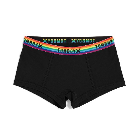 Tomboyx 6 Fly Boxer Briefs Underwear, Modal Stretch Comfortable Boy Shorts  (xs-4x) Black Rainbow X Large : Target