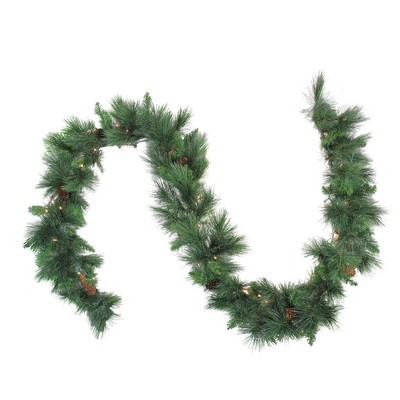 Northlight 9' x 12" Prelit White Valley Pine Artificial Christmas Garland - Clear Lights