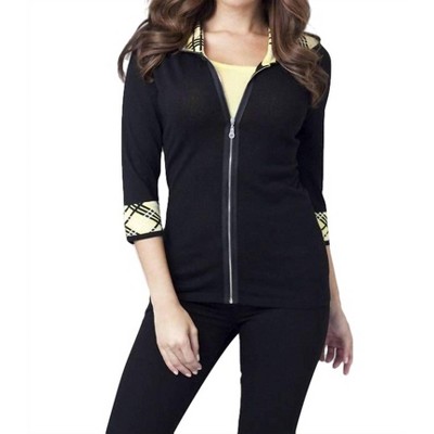 Women's Plaid Accent Hooded Zip - ANGEL
