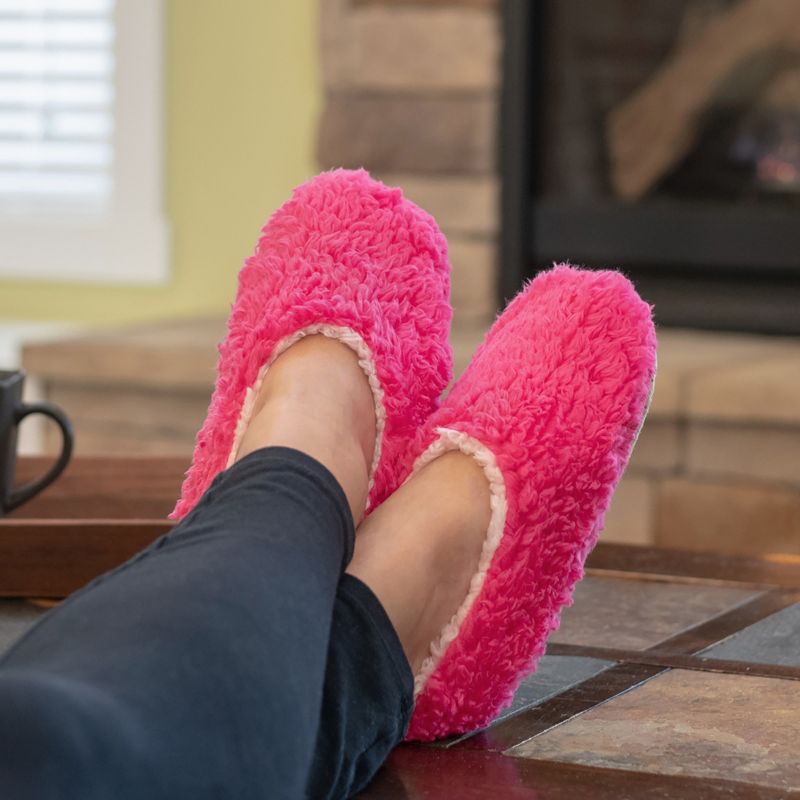 Elanze Designs Hot Pink Two Tone Womens Plush Lined Cozy Non Slip Indoor Soft Slippers - Small, 5 of 7