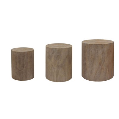 NicBex Modern Round Coffee Table Set of 3 with Wood Frame for Living Room and Office
