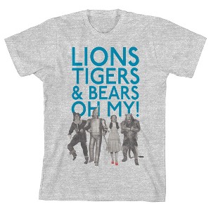 Wizard Of Oz Lions Tigers & Bears Oh My Crew Neck Short Sleeve Athletic Heather Girl's T-shirt - 1 of 1