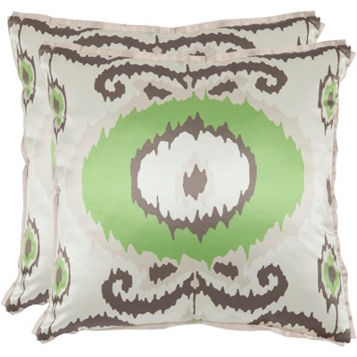 Giselle Pillow (Set of 2) - Lime/Green - 18" X 18" - Safavieh
