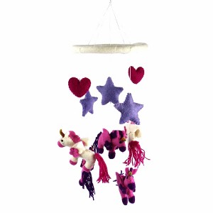 Slickblue 20" Handmade Felt Mobile - Perfect for Nursery or Kids' Room, Available in Multiple Designs - 1 of 4