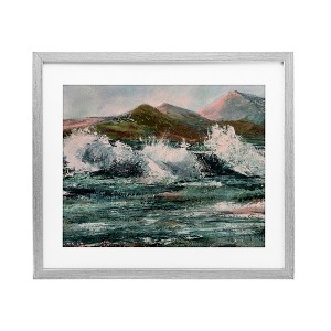Stupell Industries Wild Coast with Turbulent Waves Framed Print Under Glass Art - 1 of 4