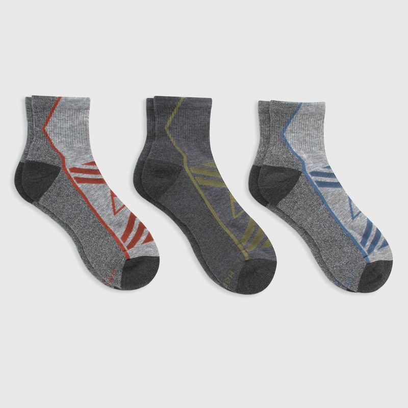 Hanes Premium Men&#39;s Peaks Triangle Explorer Ankle Socks 3pk - Gray 6-12, 2 of 5