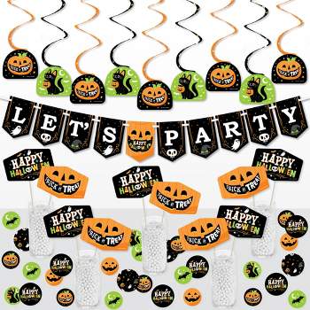 Big Dot of Happiness Jack-O'-Lantern Halloween - Kids Halloween Party Supplies Decoration Kit - Decor Galore Party Pack - 51 Pc