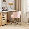 Karl Home Teddy Swivel Chair Adjustable Rolling Office Desk Chair with Wheels and  Support for Living Room pink - 3 of 4