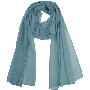 Elerevyo Women's Solid Chiffon Sheer Lightweight Soft Long Scarf Shawl 1 Pc - 1 of 4