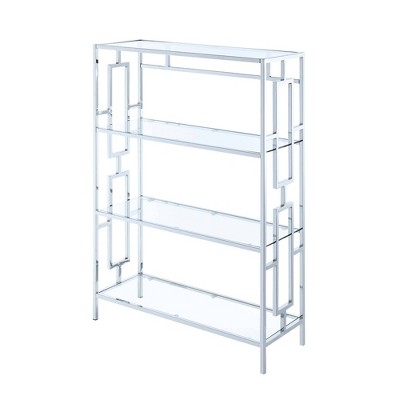 42.75" Town Square Chrome 4 Tier Bookcase Chrome - Breighton Home