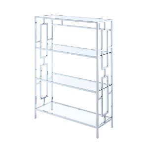 42.75" Town Square Chrome 4 Tier Bookcase Chrome - Breighton Home - 1 of 4