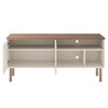 Windsor TV Stand for TVs up to 50" White/Natural - Manhattan Comfort: Media Console with Open Shelves & Cabinet Storage - 4 of 4