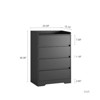 SEVOBAL Dressers Modern Wooden 4 Drawer Dresser Waterproof Storage Cabinet for Bedroom Living Room, Black, 25.59"*15.75"*38.38" - 4 of 4