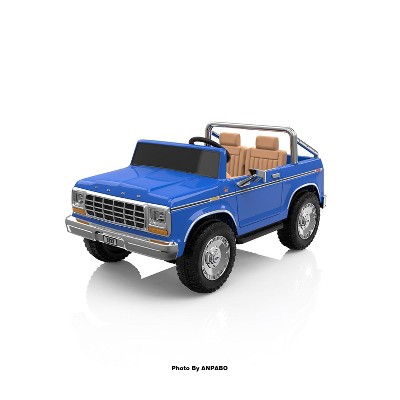 24V Classic Ford Bronco: Blue Retro Legend, Ready for Dual Adventures-blue