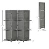 MAYEERTY 4 Panel Folding Room Divider Freestanding Paulownia Wood Privacy Screen Panel with Storage Shelves for Bedroom Office Gray - 3 of 4