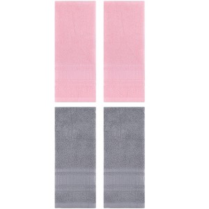 REGALWOVEN 4 Pcs Solid Cotton Soft Absorbent Waffle Design Hand Towel 13" x 29" - 1 of 4