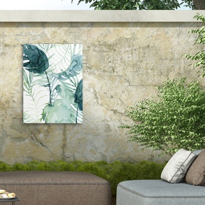 Grace Popp Green and White Botanical Canvas Print 19" x 14"