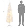 Angel Sar 6ft Pencil Christmas Tree, Slim White Artificial Xmas Tree with Warm White LED Lights, Space Saving Design - 3 of 4
