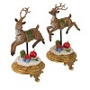 Northlight Glittered Reindeer Christmas Stocking Holders - 9.5" - Set of 2 - 3 of 4