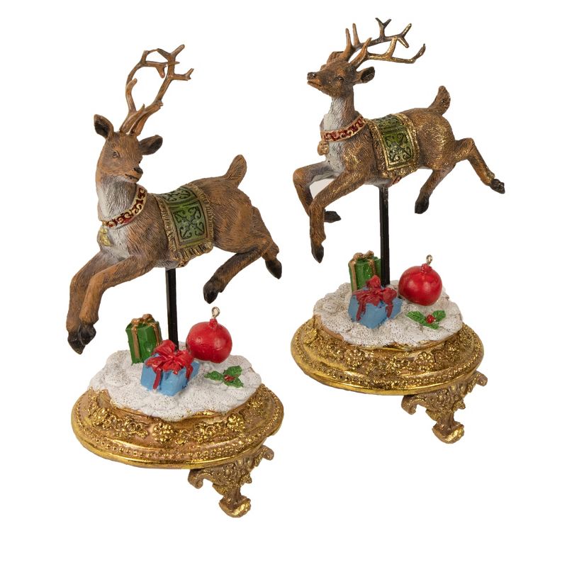 Northlight Set of 2 Glittered Reindeer Christmas Stocking Holders 9.5", 3 of 5