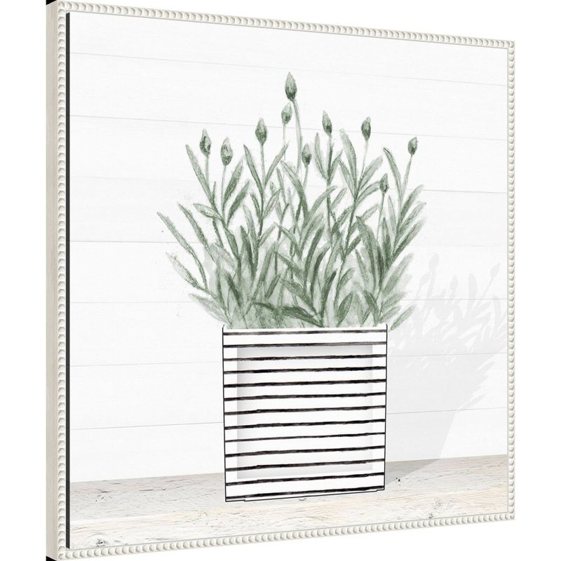 30&#34;x30&#34; Lavender Blossom in Modern Pot III by Janice Gaynor Framed Canvas Wall Art Print White - Amanti Art, 3 of 10