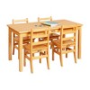 ECR4Kids Rectangular Hardwood Table with 24in Legs and Four 14in Chairs, Kids Furniture - 4 of 4