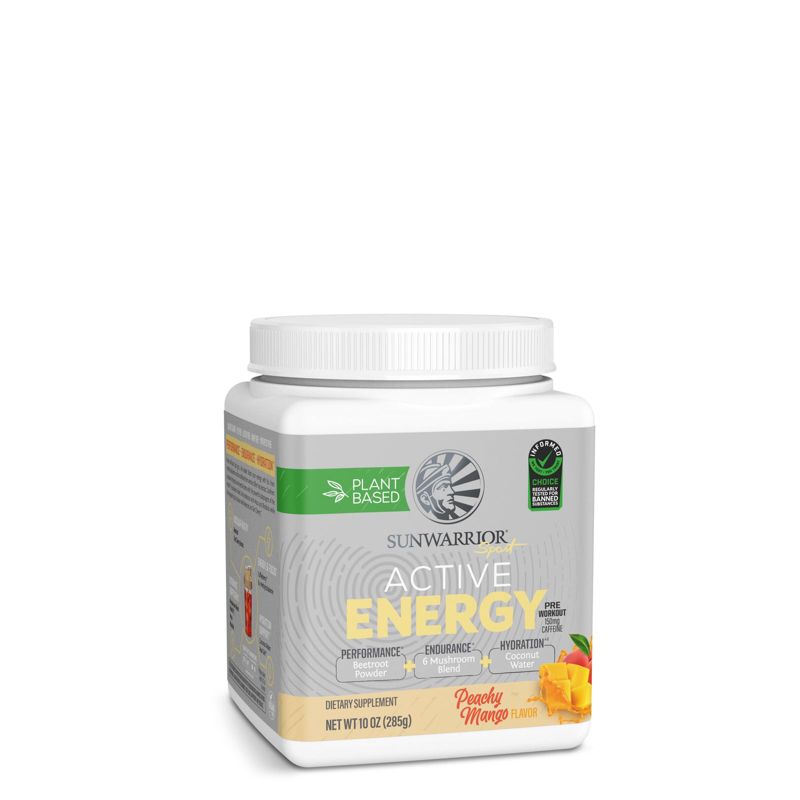 Sunwarrior Active Energy Pre-Workout Plus Hydration Powder, Peachy Mango Flavor, 285g, 5 of 6