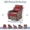 Buenhomino 3 Pieces Patio Furniture Set with 6-inch Thick Cushion, Outdoor High Back Swivel Rocker Patio Chairs, 3PCS Wicker Conversation Set - 2 of 4