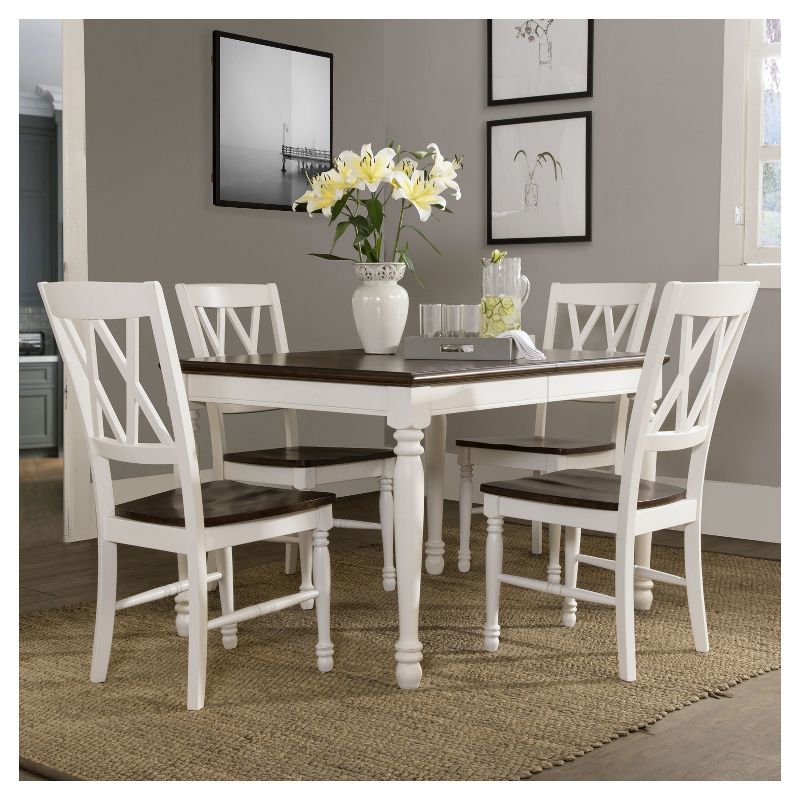 5pc Shelby Extendable Dining Set White - Crosley, 1 of 6