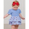 RuffleButts Baby Girls Mixed Media Short Sleeve Skirted Romper - 3 of 4