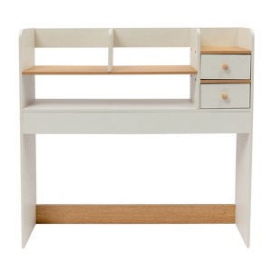 YIYIBYUS Desk Bookshelf with 2 Drawers, Desktop Storage Organizer, White - 1 of 4