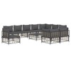 vidaXL 11-Piece Patio Lounge Set with Cushions - Anthracite Poly Rattan with Modular Design, Comfortable Padded Seats and Sturdy Tabletop - 3 of 4