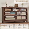 Homhougo 7 Drawer Dressers for Bedroom, Wood Dresser for Closet, 54" Wide Chest Dresser, Modern Chest of Drawers for Living Room Hallway - 3 of 4