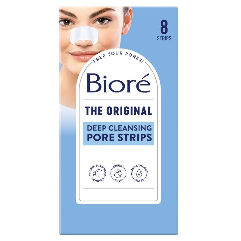 Biore Deep Cleansing Pore Strips, Original, Blackhead Remover Strips, Oil Free, Pore Unclogging - 8ct, 1 of 10