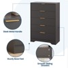 5 Drawer Dresser for Bedroom, 31.5"W Wooden Chest of Drawers with Gold Handle, Storage Dresser Organizer, Closet Dresser for Bedroom Hallway - 4 of 4