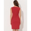 INSPIRE CHIC Women's Sleeveless Boat Neck Casual Office Sheath Dresses - 3 of 4