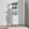 Modern Bathroom Floor Cabinet with 2 Drawers and Open Shelf - White Freestanding Storage Organizer - 4 of 4