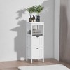 Modern Bathroom Floor Storage Cabinet with Adjustable Shelves and 4 Doors - Freestanding Organizer - image 4 of 4